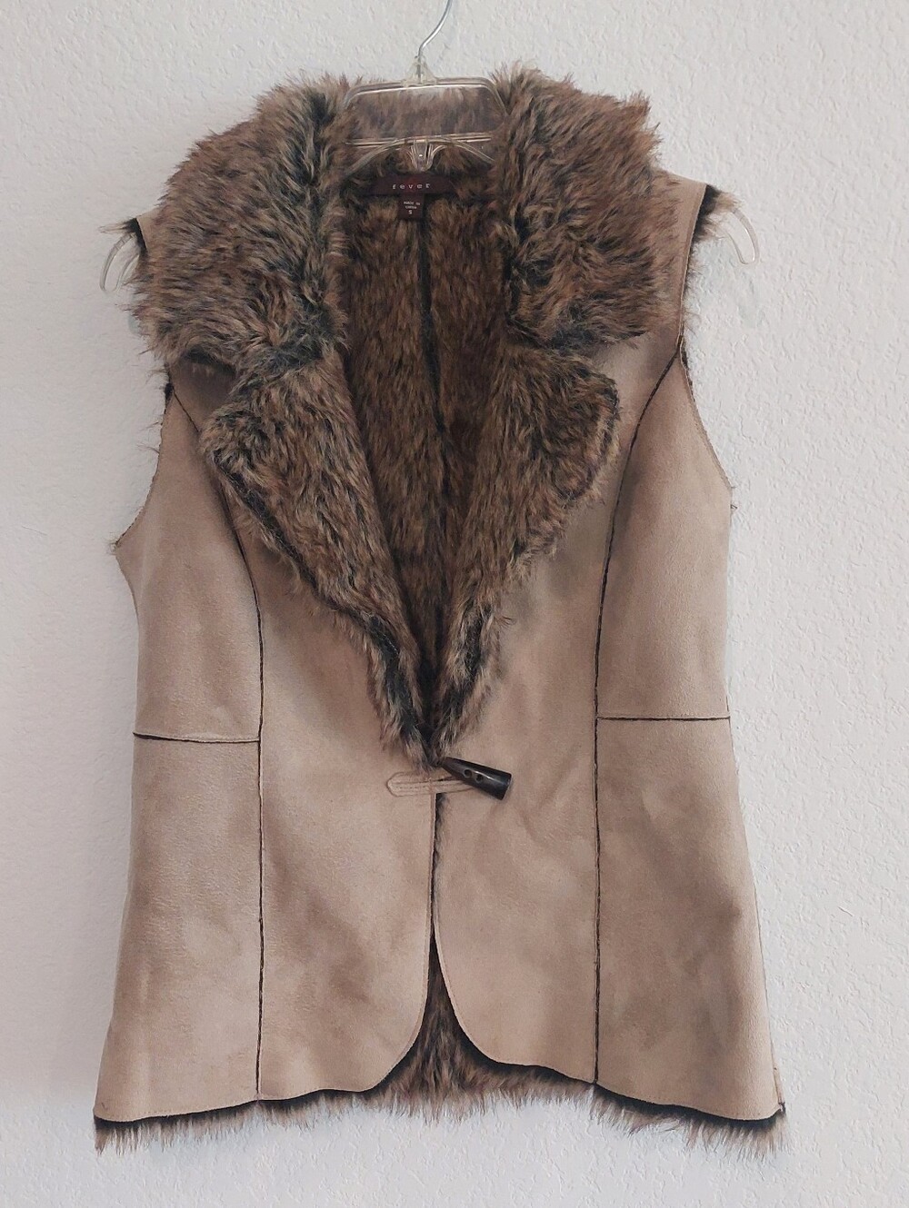 FEVER Reversible Faux Fur/Suede Winter Vest NWOT